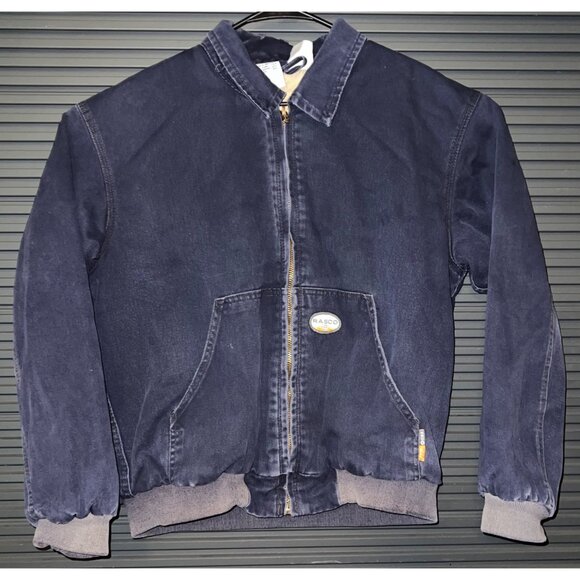Rasco FR Navy Flame-Resistant Jacket Size L Industrial Workwear Carhartt Style - Picture 7 of 14